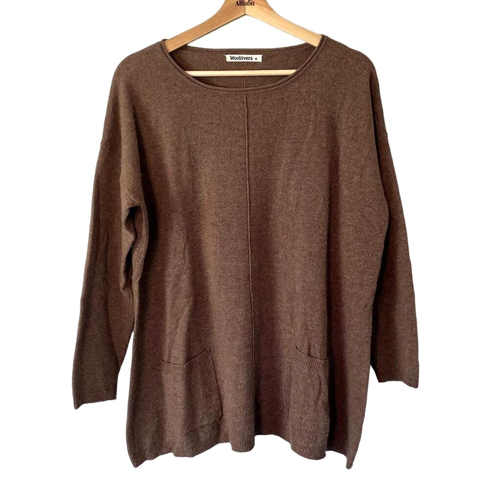 WooLovers Cashmere & Merino Pocket Tunic in Pecan Marl Size Medium - Picture 2 of 16